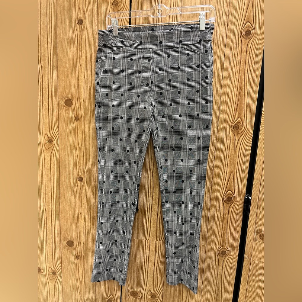 Jennifer and Grace size small Gray‎ Plaid Pants with Black Dots